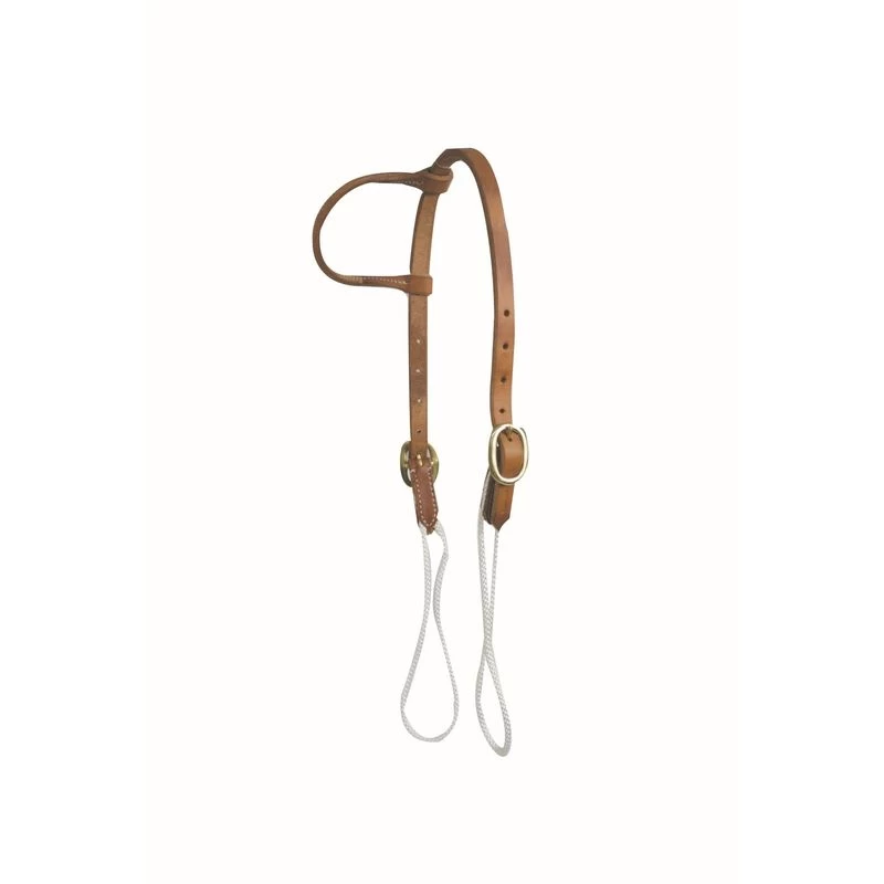 Western Rawhide Sliding Cheek Ear Headstall - Harness Leather 3 Western Rawhide Sliding Cheek Ear Headstall - Harness Leather