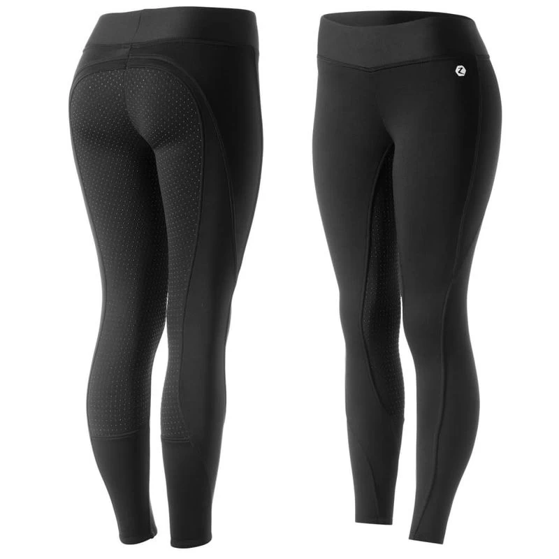 Horze Women's Active Winter Full Seat Tights - Black 3 Horze Women's Active Winter Full Seat Tights - Black