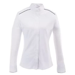 Ovation Women's Long Sleeve Performance Shirt - White/Navy
