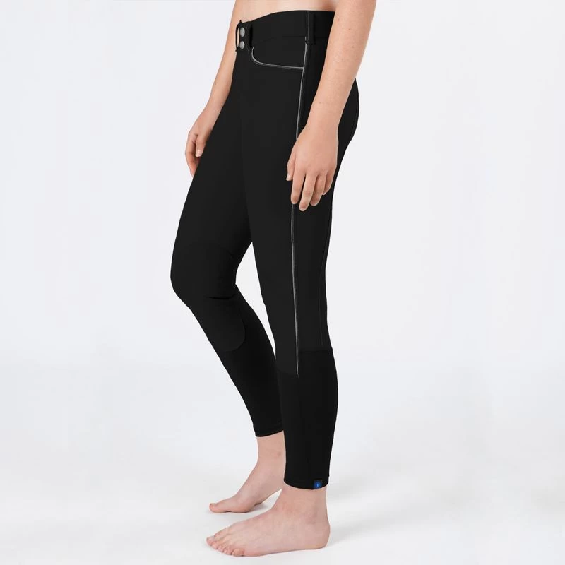 Irideon Women's Hampshire Knee Patch Breeches - Black/Dove Grey 3 Irideon Women's Hampshire Knee Patch Breeches - Black/Dove Grey
