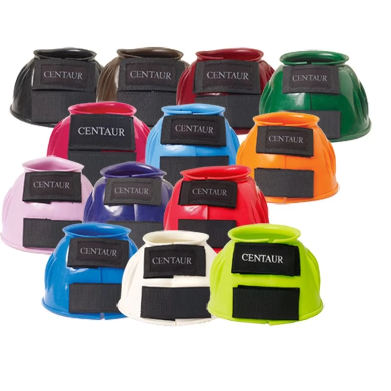 Centaur PVC Ribbed Double Hook And Loop Bell Boots - Hot Pink 4 Centaur PVC Ribbed Double Hook And Loop Bell Boots - Hot Pink - Image 2