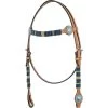 Western Rawhide Turquoise Beads Browband Headstall - Golden Tan -Horse Supplies Store 444058 800 800