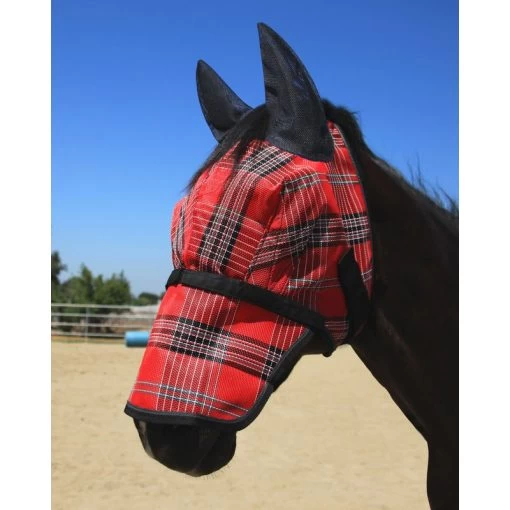 Kensington Signature Fly Mask W/Nose, Ears And Forelock Hole - Deluxe Red 2 Kensington Signature Fly Mask W/Nose, Ears And Forelock Hole - Deluxe Red -Horse Supplies Store 446502 800 800