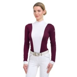 Cavalliera Women's Queen Long Sleeve Show Shirt - Aubergine