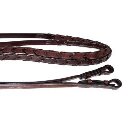 Nunn Finer Bella Donna Rubber Lined Laced Reins - Havana -Horse Supplies Store 504740 800 800