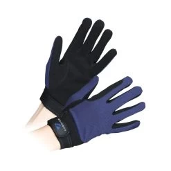 Shires Aubrion Kids' Mesh Riding Gloves - Navy