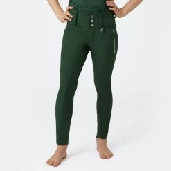 Horze Kids' Andrea Full Seat Breeches - Mountain View Green -Horse Supplies Store 531558 800 800