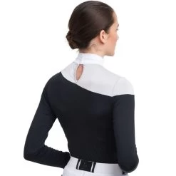 Cavalliera Women's High Performance Long Sleeve Oval Show Shirt - Black/Grey -Horse Supplies Store 559040 800 800