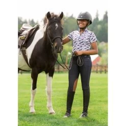 Kerrits Kids' Stretch Denim Knee Patch Breeches - Classic Dark Blue -Horse Supplies Store 570810 800 800