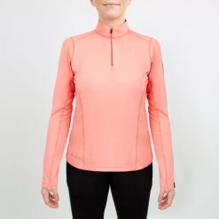 Irideon Women's Thermaluxe 1/4 Zip Top - Salmon