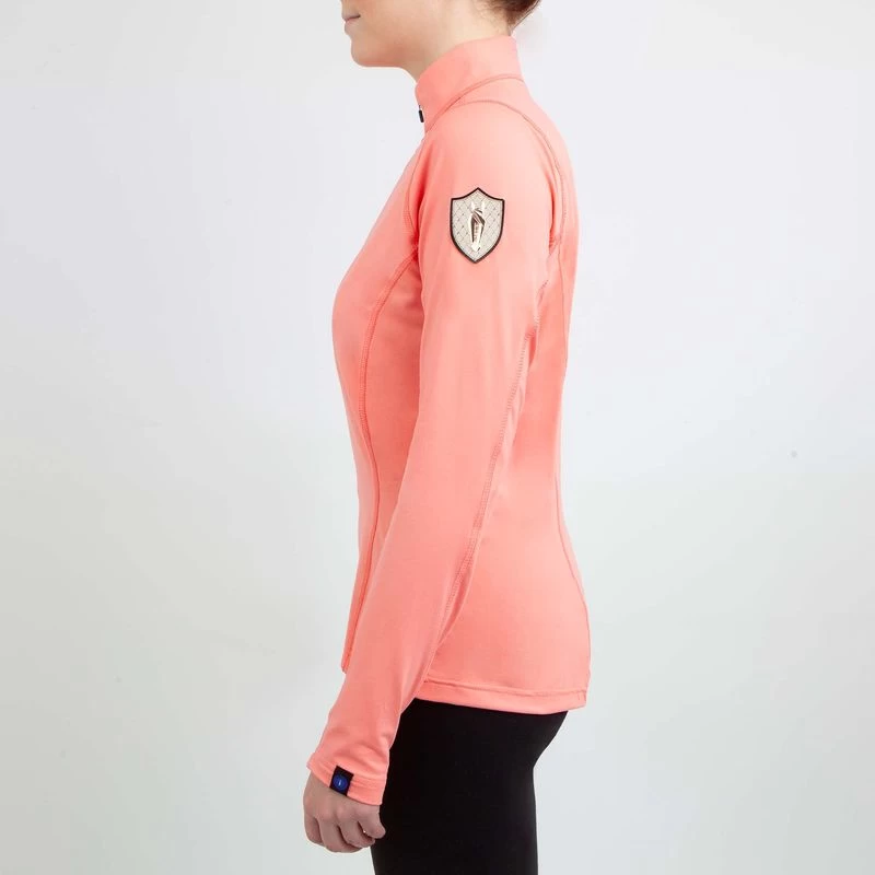Irideon Women's Thermaluxe 1/4 Zip Top - Salmon 4 Irideon Women's Thermaluxe 1/4 Zip Top - Salmon - Image 2