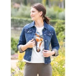 EQL Women's In Motion Jean Jacket - Midnight Wash -Horse Supplies Store 580255 800 800