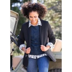 EQL Women's Ponte Blazer - Black -Horse Supplies Store 582576 800 800