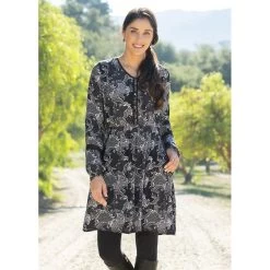 EQL Women's Ecovero Boheme Tunic Dress - Black Patchwork Paisley -Horse Supplies Store 582617 800 800