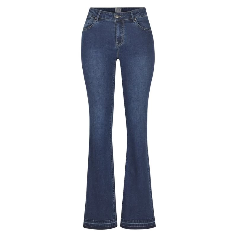 EQL Women's In Motion Bootcut Jean W/Raw Hem - Midnight Wash 3 EQL Women's In Motion Bootcut Jean W/Raw Hem - Midnight Wash