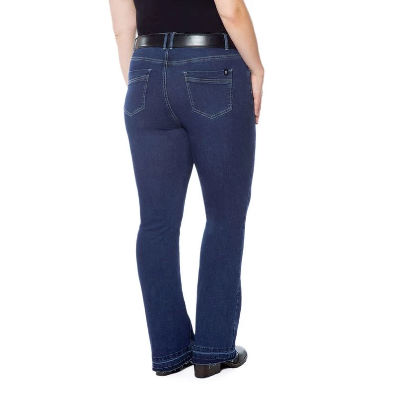 EQL Women's In Motion Bootcut Jean W/Raw Hem - Midnight Wash 8 EQL Women's In Motion Bootcut Jean W/Raw Hem - Midnight Wash - Image 6
