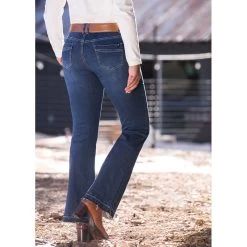 EQL Women's In Motion Bootcut Jean W/Raw Hem - Midnight Wash 19 EQL Women's In Motion Bootcut Jean W/Raw Hem - Midnight Wash -Horse Supplies Store 584681 800 800