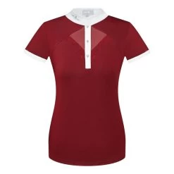 Fair Play Women's Cathrine Short Sleeve Competition Shirt - Burgundy/White