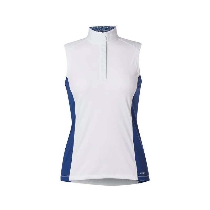 Kerrits Women's Affinity Sleeveless Show Shirt - True Blue/Iron Bouquet 3 Kerrits Women's Affinity Sleeveless Show Shirt - True Blue/Iron Bouquet