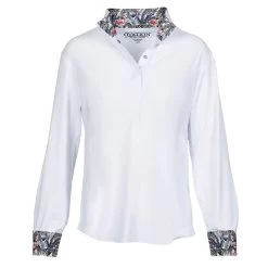 Ovation Kids' Ellie Quarter Snap Show Shirt - White/Zebra