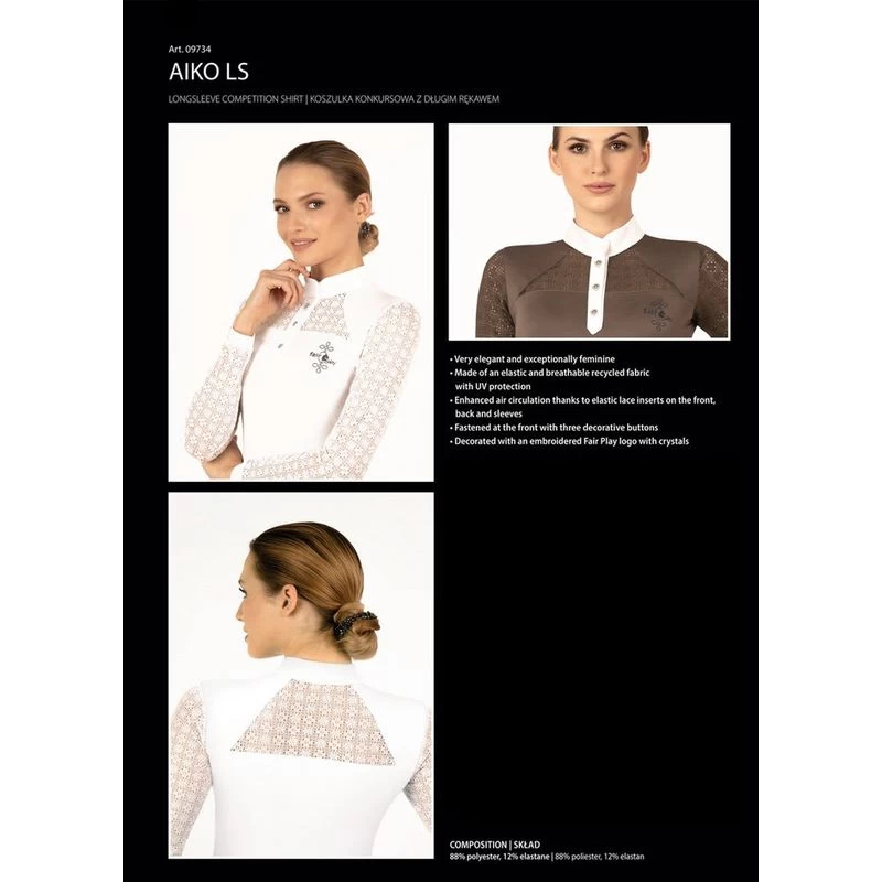 Fair Play Women's Aiko Long Sleeve Competition Shirt - Steel Blue 5 Fair Play Women's Aiko Long Sleeve Competition Shirt - Steel Blue - Image 3