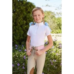RJ Classics Kids' Sadie Jr 37.5 Short Sleeve Show Shirt - White/Flamingos -Horse Supplies Store 675922 800 800