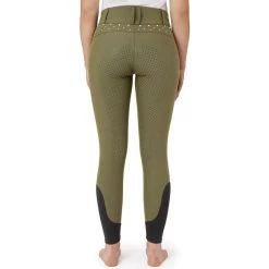 Horze Women's High Waist Full Seat Breeches W/Crystals - Winter Moss Green 9 Horze Women's High Waist Full Seat Breeches W/Crystals - Winter Moss Green -Horse Supplies Store 677396 800 800