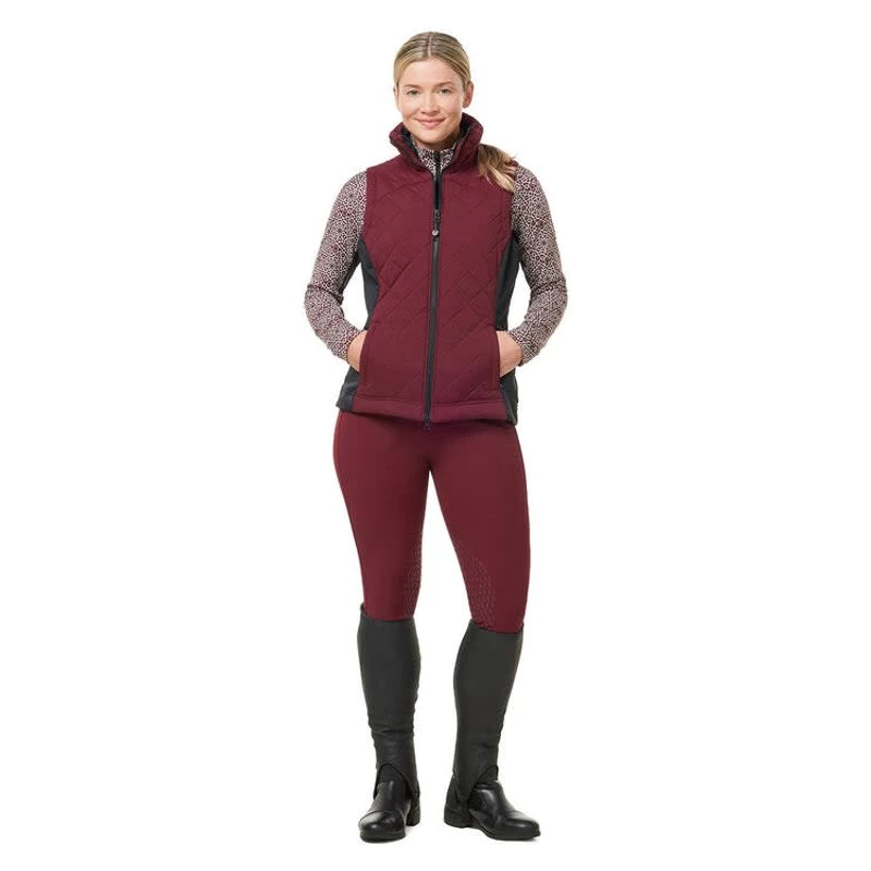Kerrits Women's Full Motion Quilted Vest - Sangria 5 Kerrits Women's Full Motion Quilted Vest - Sangria - Image 3