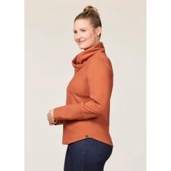 EQL Women's Weekender Wrap Neck Top - Cinnamon -Horse Supplies Store 687626 800 800