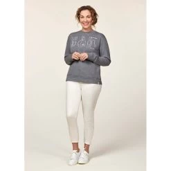 EQL Women's Held Collage Sweatshirt - Heather Grey -Horse Supplies Store 687941 800 800