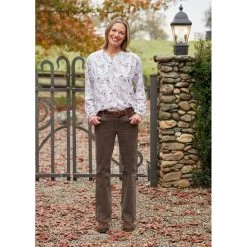 EQL Women's Soft Stretch Corduroy Bootcut Pants - Bark -Horse Supplies Store 693470 800 800
