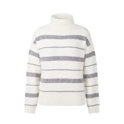 EQL Women's Railway Stripe Sweater - Soft White/Black