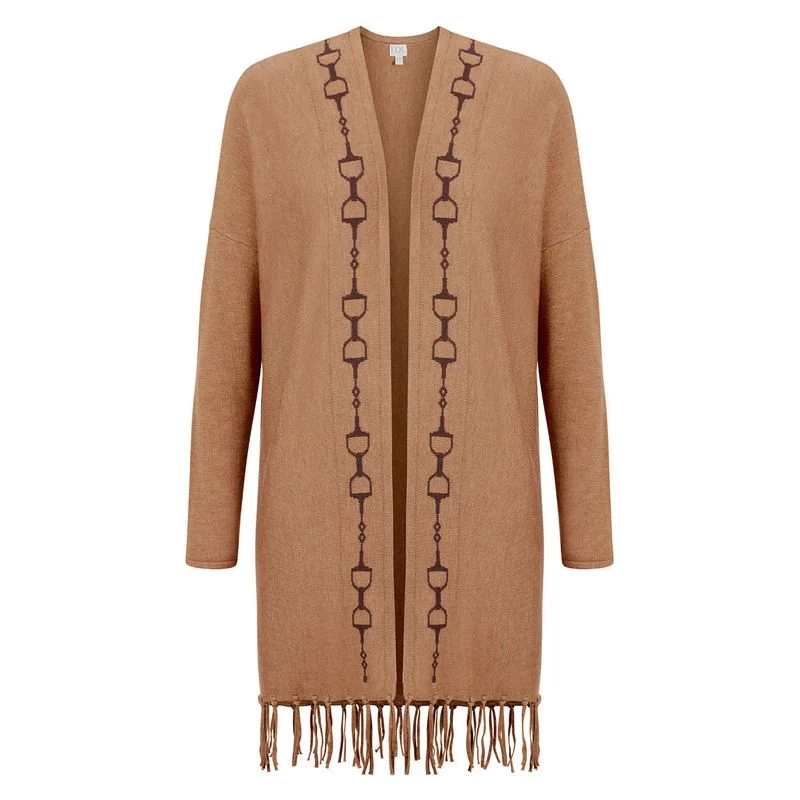 EQL Women's Bits & Fringe Cardigan - Caramel/Java 3 EQL Women's Bits & Fringe Cardigan - Caramel/Java