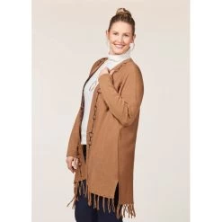 EQL Women's Bits & Fringe Cardigan - Caramel/Java 10 EQL Women's Bits & Fringe Cardigan - Caramel/Java -Horse Supplies Store 694482 800 800