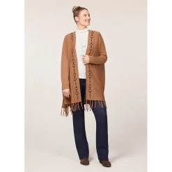 EQL Women's Bits & Fringe Cardigan - Caramel/Java 13 EQL Women's Bits & Fringe Cardigan - Caramel/Java -Horse Supplies Store 694485 800 800