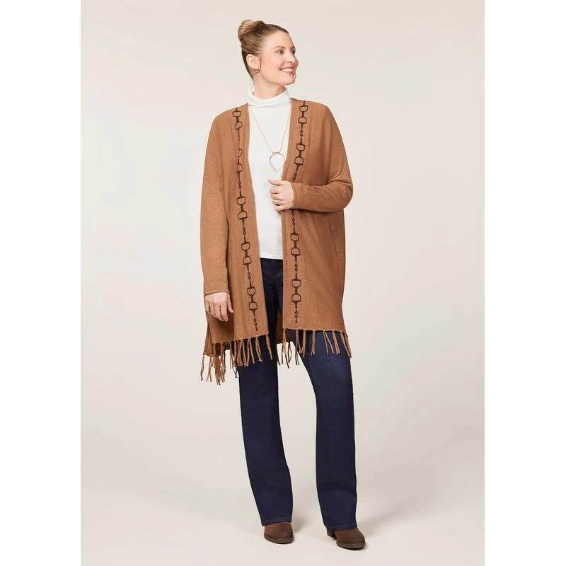 EQL Women's Bits & Fringe Cardigan - Caramel/Java 8 EQL Women's Bits & Fringe Cardigan - Caramel/Java - Image 6