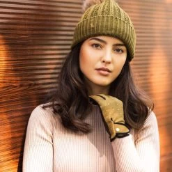 Horze Women's Joleen Knitted Pom Pom Hat - Fir Green -Horse Supplies Store 697192 800 800