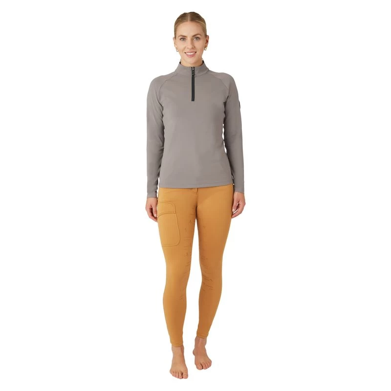 Horze Women's Karla Tech Training Half Zip Shirt - Driftwood Brown 6 Horze Women's Karla Tech Training Half Zip Shirt - Driftwood Brown - Image 4